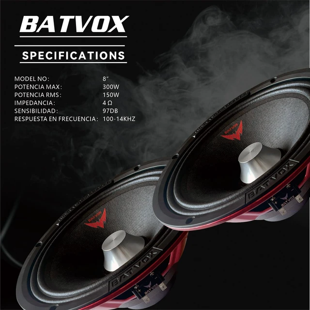 Alt view image 3 of 7 - MX80S3 Loudspeaker 8 Inch Midrange 600 Watts 4 Ohms Silvery Bullet, Premium Quality Audio Door Speakers for Car or Truck Stereo Sound System, Black (2 Speaker)