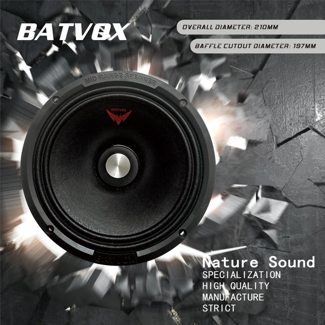 Alt view image 4 of 7 - MX80S3 Loudspeaker 8 Inch Midrange 600 Watts 4 Ohms Silvery Bullet, Premium Quality Audio Door Speakers for Car or Truck Stereo Sound System, Black (2 Speaker)