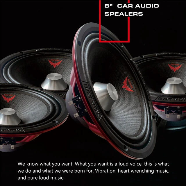 Alt view image 5 of 7 - MX80S3 Loudspeaker 8 Inch Midrange 600 Watts 4 Ohms Silvery Bullet, Premium Quality Audio Door Speakers for Car or Truck Stereo Sound System, Black (2 Speaker)