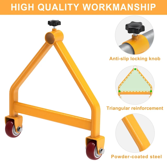 Alt view image 4 of 7 - Wire Spool Rack Holder 220LB Capacity Cable Caddy for Spool (No Rod) Full Carbon Steel Frame,Scratch-Resistant Powder Coat Finish,Folds Flat for Compact Storage, Lightweight