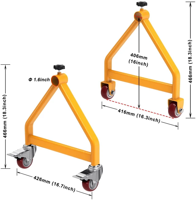 Alt view image 5 of 7 - Wire Spool Rack Holder 220LB Capacity Cable Caddy for Spool (No Rod) Full Carbon Steel Frame,Scratch-Resistant Powder Coat Finish,Folds Flat for Compact Storage, Lightweight