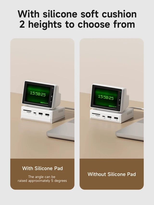 Alt view image 7 of 7 - 3.5inch IPS USB Mini Screen with USB C Hub, USB-C&HDMI Monitor AIDA64 Mini PC CPU RAM HDD Data Monitor Temperature Electronic Album Floating Lyrics Display Sub Screen for Laptop PC (960x640)