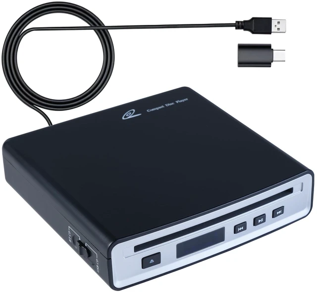 Main image of Portable External Car CD Player, Anti-Shock Plug and Play CD Adapter with USB & Bluetooth Dual Connect, Lossless Audio Disc Player for Car Truck, Laptop, PC and Smart TV