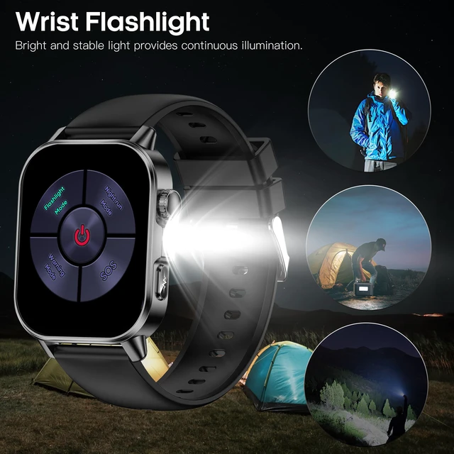 Alt view image 6 of 7 - Smart Watch for Men Women, Health Fitness Tracker with 24/7 Heart Rate Blood Oxygen Blood Pressure Sleep Tracking, Bluetooth Calls, 450mAh Battery, IP68 Waterproof Activity Tracker (Blue)