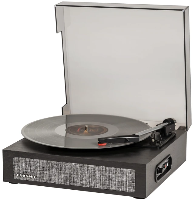 Alt view image 5 of 7 - CR6042A-BK Scout Record Player, Black 3-Speed Turntable, Stream Digital Music With Bluetooth In, Built-in Full-Range Stereo Speakers, Aux Input, RCA Output