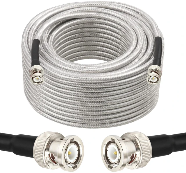 Main image of RG8X BNC Male to BNC Male Cable 100FT, Ultra Low Loss BNC Cable 50 Ohm for for RF Radio, Network Analyzer, Modem, Oscilloscope, Signal Generator, Attenuator