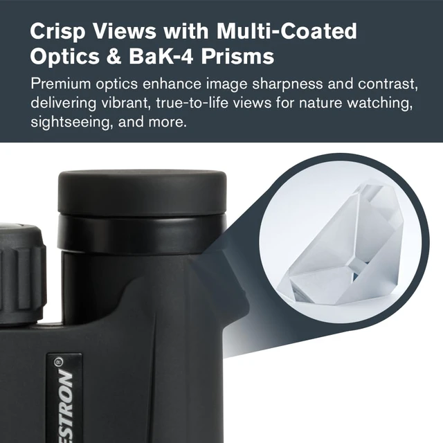 Alt view image 4 of 7 - Outland X 10x25 Compact Binoculars for Hiking & Travel Pocket-Sized Performance Binocular, 10x Magnification, Rubber-Armored Body, Waterproof, BaK-4 Prisms, Multi-Coated Optics