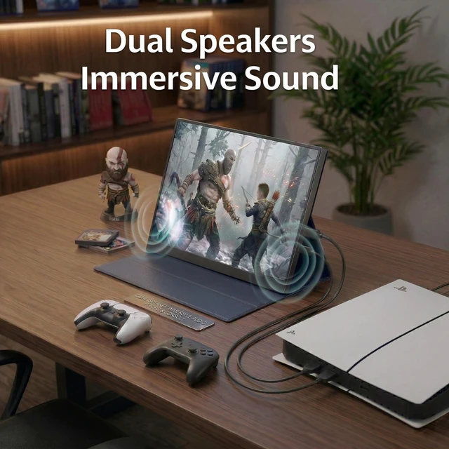 Alt view image 5 of 7 - 16" Portable Gaming Monitor 144Hz 1920x1200 IPS HDR USB-C Ultra-Smooth Gaming Monitor Low Blue Light & Flicker-Free Second Screen for Laptop MacBook PC PS5 Xbox Switch