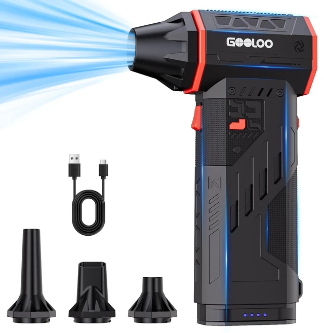 Main image of F5S Compressed Air Duster, 180000RPM Super Power, 3-Speed Adjustable 4 Nozzles, Deep Cleaning for PC, Keyboard, Car&Home, Rechargeable Electric Handheld Blower Replaces Canned Air