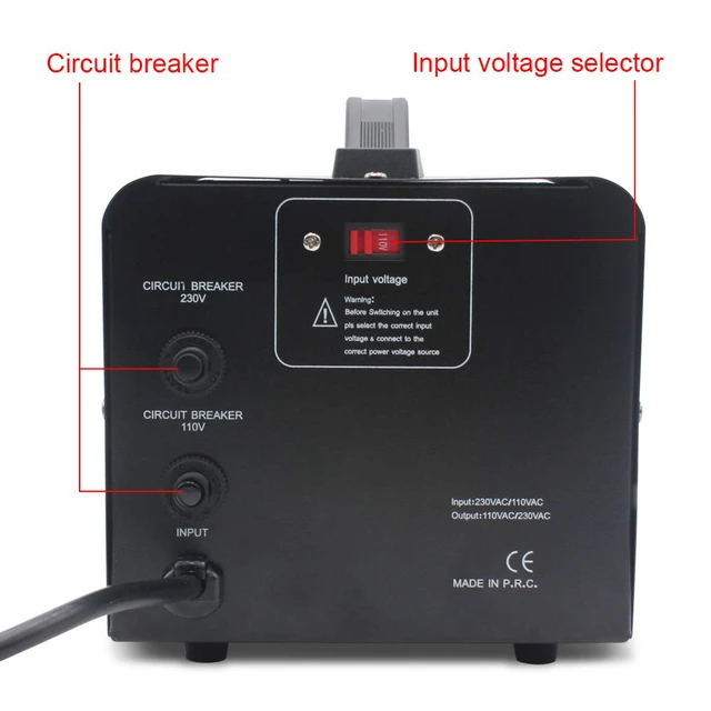 Alt view image 5 of 7 - Voltage Transformer Converter 2000 Watt Step Up/Down Convert from 110-120 Volt to 220-240 Volt and from 220-240 Volt to 110-120 Volt