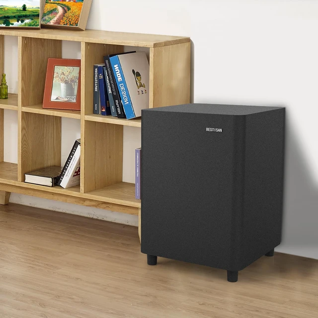 Alt view image 4 of 7 - Subwoofer, 6.5" Powered Home Audio Sub Woofer in Compact Design Down Firing Woofer, Active Small Sub, LFE/ RCA/ High Speaker Level Port for Home Theater, Black, SW65C