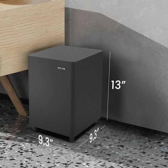 Alt view image 5 of 7 - Subwoofer, 6.5" Powered Home Audio Sub Woofer in Compact Design Down Firing Woofer, Active Small Sub, LFE/ RCA/ High Speaker Level Port for Home Theater, Black, SW65C