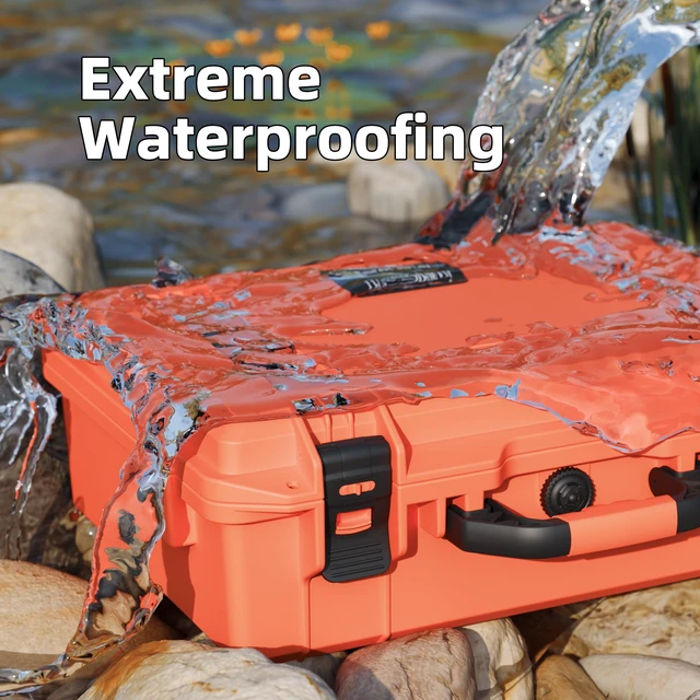 Alt view image 3 of 6 - Starlink Mini Case IP67, Dual Lock for Outdoor (Orange) Starlink Mini Bag; Starlink Mini Hard Case Dual Lock + Padlock-Ready; Air Valve;Foam interior; for Camping/Hiking
