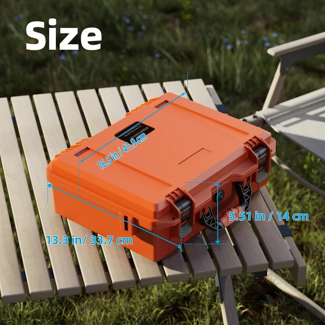Alt view image 4 of 6 - Starlink Mini Case IP67, Dual Lock for Outdoor (Orange) Starlink Mini Bag; Starlink Mini Hard Case Dual Lock + Padlock-Ready; Air Valve;Foam interior; for Camping/Hiking