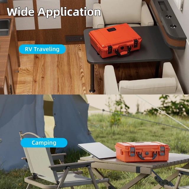 Alt view image 6 of 6 - Starlink Mini Case IP67, Dual Lock for Outdoor (Orange) Starlink Mini Bag; Starlink Mini Hard Case Dual Lock + Padlock-Ready; Air Valve;Foam interior; for Camping/Hiking