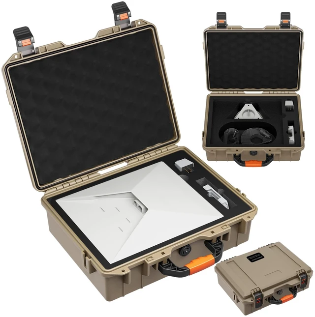Main image of Starlink Mini Hard Case, Khaki Waterproof Shockproof Travel Bag for Starlink Mini Accessories, Internal Soft Foam Padding to Prevent Shocks & Scratches, Portable Carrying