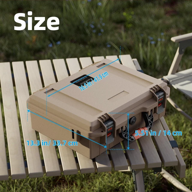 Alt view image 4 of 6 - Starlink Mini Hard Case, Khaki Waterproof Shockproof Travel Bag for Starlink Mini Accessories, Internal Soft Foam Padding to Prevent Shocks & Scratches, Portable Carrying