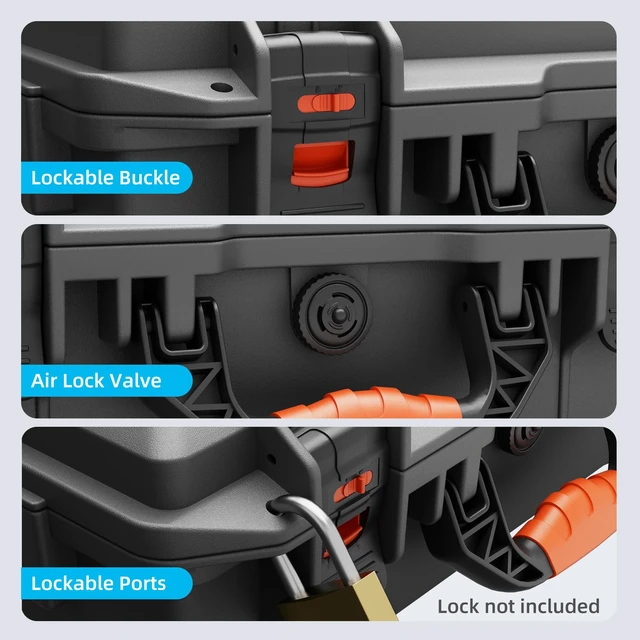 Alt view image 5 of 6 - Starlink Mini Case Hard Shell Travel Bag Grey,Waterproof Shockproof Protective Storage Box for Starlink Mini Accessories,Durable Portable Hard Case for Outdoor Camping and Hiking