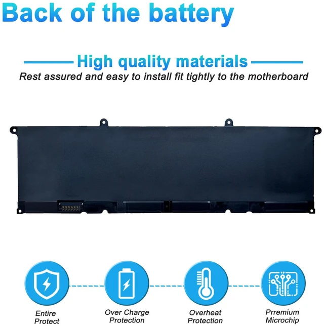 Alt view image 4 of 7 - RWFFJ Laptop Battery for Dell XPS 16 9640 2024 Series for Dell XPS 16 9640-7097SLV-PUS D1948TS D1848TS D1968TS Series 0WPGCC WPGCC J8FK9 0J8FK9 451-BDGK 11.7V 99.5Wh 8504mAh