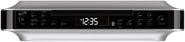 Main image of Bluetooth Under Cabinet Radio (FM) CD Player and MP3 Player, Bluetooth, USB, AUX in, MP3, CD, Music System with Kitchen Timer, Digital Clock, with Remote Control IKBC384SMP3U