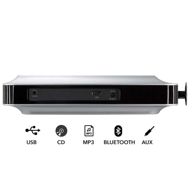 Alt view image 2 of 7 - Bluetooth Under Cabinet Radio (FM) CD Player and MP3 Player, Bluetooth, USB, AUX in, MP3, CD, Music System with Kitchen Timer, Digital Clock, with Remote Control IKBC384SMP3U