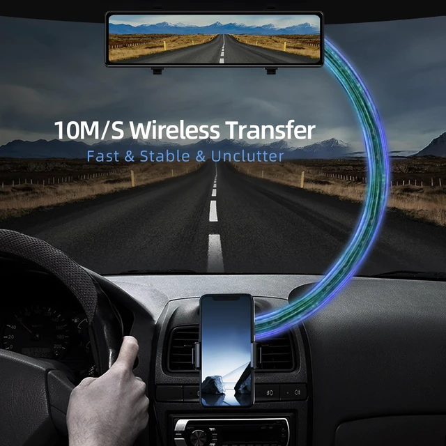 Alt view image 3 of 7 - 12" Mirror Dash Cam Front and Rear, 4K Dual Dashcam for Cars with Voice Control, WiFi ADAS&BSD&LCA, GPS, Reverse Assist, G-Sensor, 24 Parking Monitor, Free 64GB Card