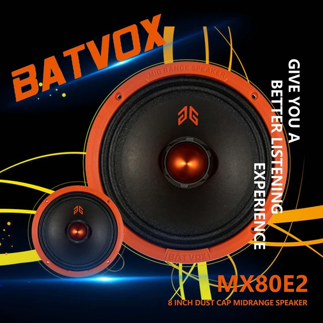 Alt view image 6 of 7 - MX80E2 Loudspeaker 8 Inch Midrange 640 Watts 4 Ohms Orange Bullet, Premium Quality Audio Door Speakers for Car or Truck Stereo Sound System, Orange (2 Speakers)