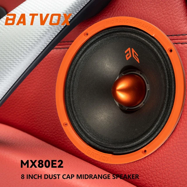 Alt view image 7 of 7 - MX80E2 Loudspeaker 8 Inch Midrange 640 Watts 4 Ohms Orange Bullet, Premium Quality Audio Door Speakers for Car or Truck Stereo Sound System, Orange (2 Speakers)