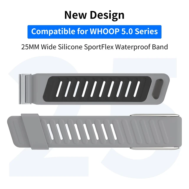 Alt view image 3 of 7 - 3 Pack Silicone SportFlex Bands Compatible with WHOOP 5.0/MG Band for Men Women - Soft, Breathable & Comfortable, Adjustable Waterproof Replacement Wristbands Straps- Not Compatible with Gen 4