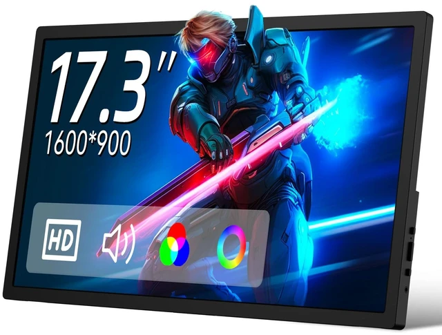 Main image of 17.3 Inch Portable Monitor Suitable for Both Office and Home Use 1600×900 resolution, 16:9 widescreena portable monitor ideal for work, study, and travel