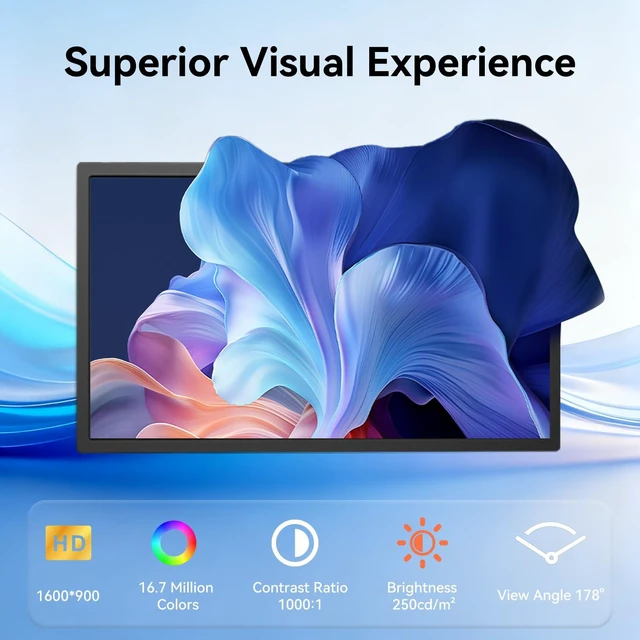 Alt view image 2 of 7 - 17.3 Inch Portable Monitor Suitable for Both Office and Home Use 1600×900 resolution, 16:9 widescreena portable monitor ideal for work, study, and travel