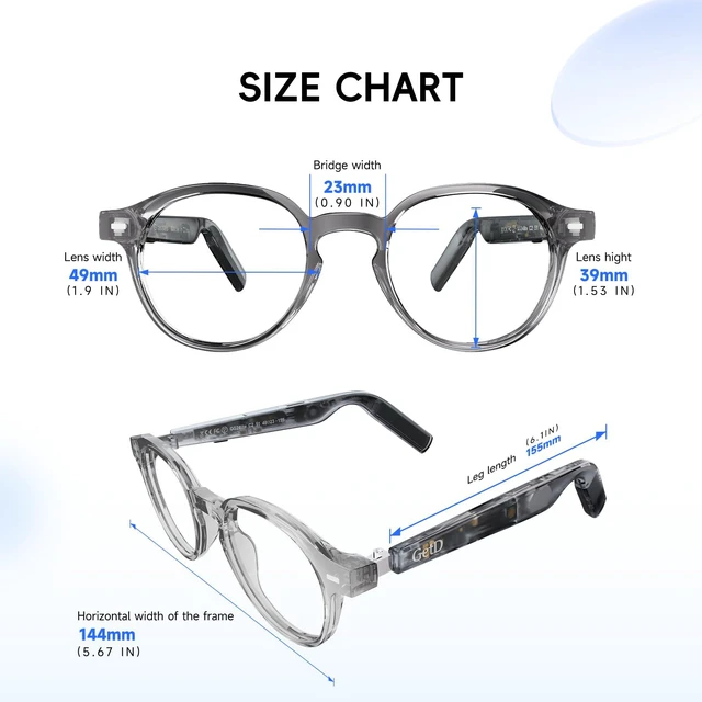Alt view image 7 of 7 - AI Smart Glasses, Real-Time Translation, Bluetooth Translation Glasses AI Sunglasses for Women Men, Real Time Translation, Bluetooth Open Earbuds, 11H Playtime, UV Protection, IPX4 Waterproof