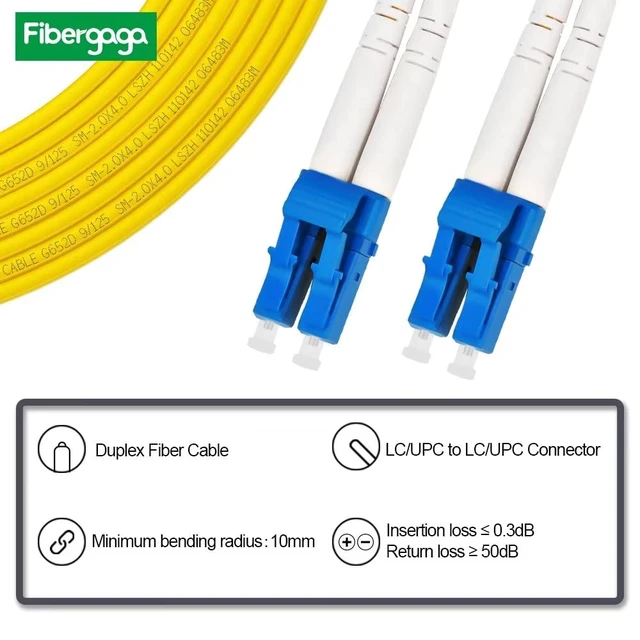 Alt view image 2 of 6 - OS2 LC to LC Fiber Patch Cable Single Mode Duplex, 100m(328ft) Fiber Optic Cable, SM Singlemode, 9/125µm, 2.0mm Diameter, OS1/OS2 Compatible, LSZH Jacket, OS1/OS2 Compatible