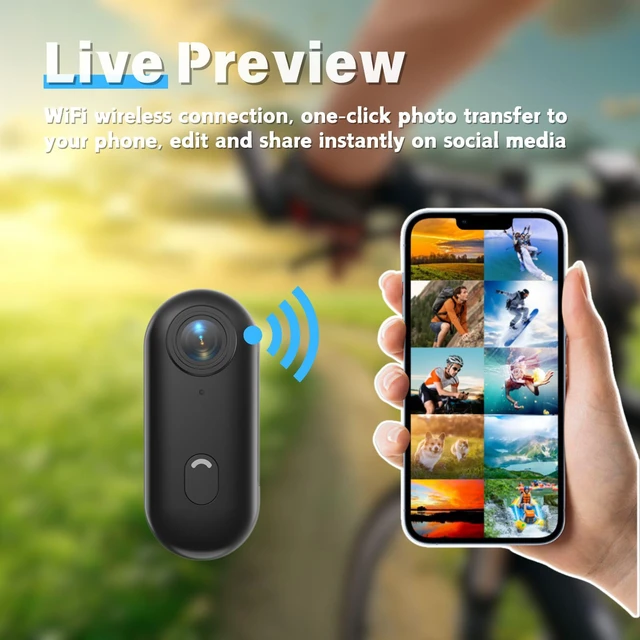 Alt view image 4 of 7 - 128G Body Camera, Thumb Size Cam,Wearable Camera with 360°Rotatable Clip & Magnetic Clip,150 Minutes for Recording,Take for Lecture,Traveling,Pet Walking,Outdoors Activities (1080P-B-128G)