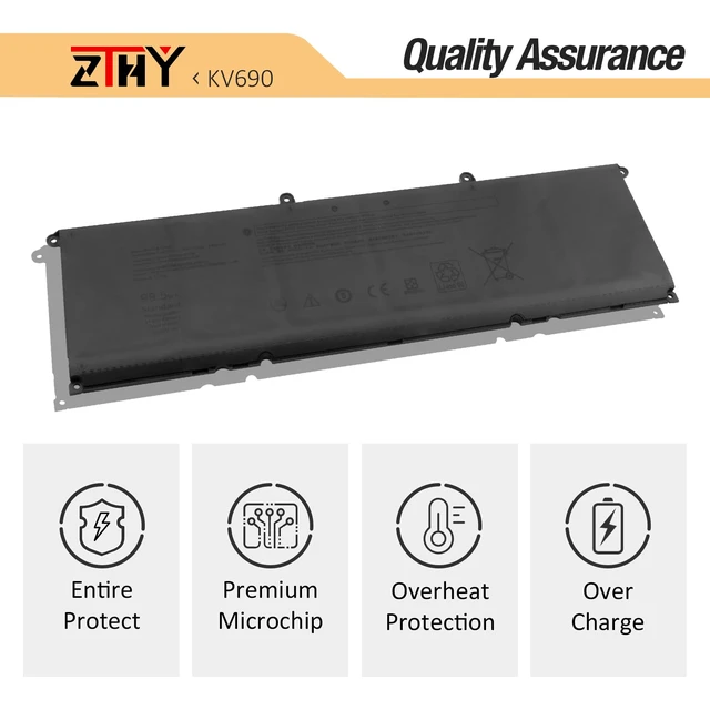 Alt view image 5 of 7 - KV690 Laptop Battery Replacement for Dell Precision 5680 Precision 5690 6D2HW 06D2HW N7KV9 0N7KV9 WPYCV 0WPYCV 11.55V 8399mAh 99.5Wh 6-Cell