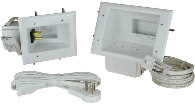 Main image of 50-6623-WH-KIT Flat Panel TV Cable Organizer Kit with Duplex Power Solution, White