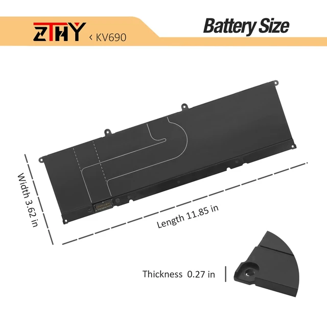Alt view image 7 of 7 - KV690 Laptop Battery Replacement for Dell Precision 5680 Precision 5690 6D2HW 06D2HW N7KV9 0N7KV9 WPYCV 0WPYCV 11.55V 8399mAh 99.5Wh 6-Cell