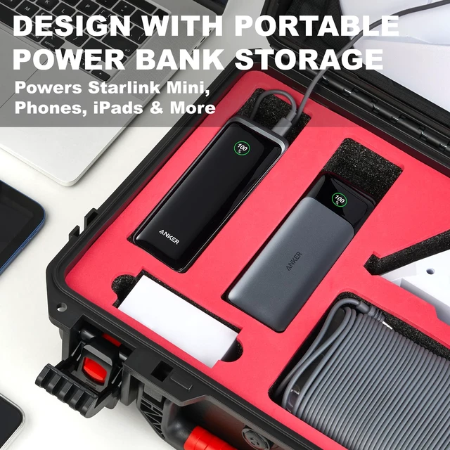 Alt view image 3 of 7 - Starlink Mini Case, IP67 Waterproof Hard Travel Carrying Case for Starlink Mini with In-Case Operation for Outdoor Travel and Camping