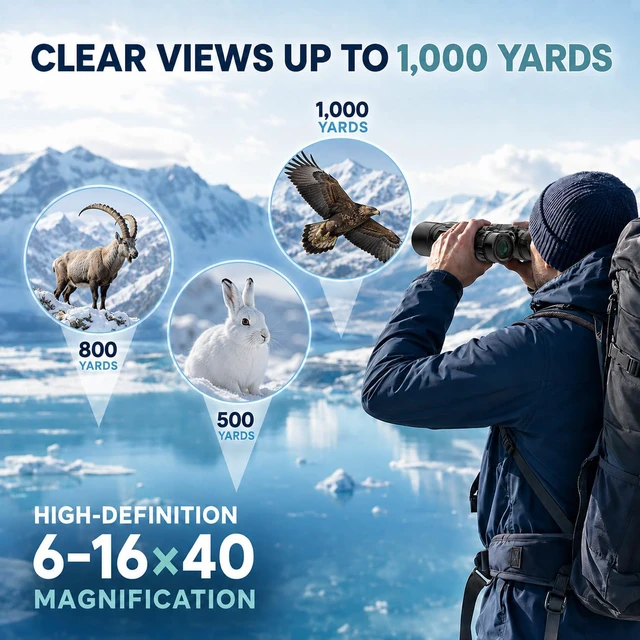 Alt view image 4 of 7 - 6-16x40 Zoom Binoculars for Adults High Powered Alaska Cruise Ship Stargazing Binoculars with Zoom Bird Watching Camping Hiking Travel Concert Long Range Binoculars Waterproof Clear Low Light