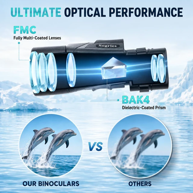 Alt view image 3 of 7 - 6-16x40 Zoom Binoculars for Adults High Powered Alaska Cruise Ship Stargazing Binoculars with Zoom Bird Watching Camping Hiking Travel Concert Long Range Binoculars Waterproof Clear Low Light