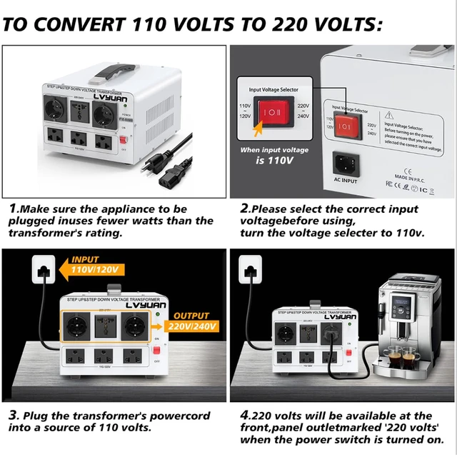 Alt view image 3 of 7 - 3000W Step Up & Down Voltage Transformer 110/120V to 220/240V 6 multi-socket(3US+2EU+1Universal), resettable MCB breaker, 8-fold safety shield, pure copper toroidal coil,CE&FCC certified