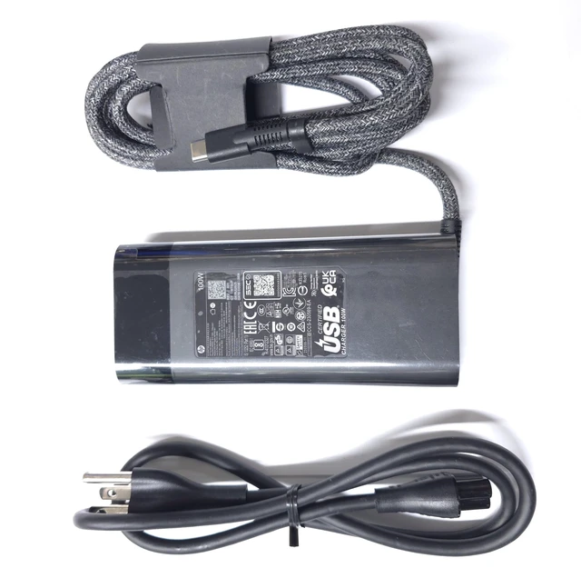 Alt view image 6 of 7 - 100W USB-C Charger for Spectre Fold 17 x360 16-aa0047nr, Pavilion Plus 14 14-ew1010nr, ZBook Firefly 14 16 G11, TPN-LA31, N57041-001, N56858-001