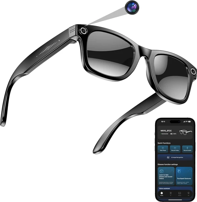 Main image of AI Smart Camera Glasses for Men Women, 4K Photography,1080P HD Video Recording,Real-Time Translation, Open-Ear Audio,Voice Assistant, Lightweight