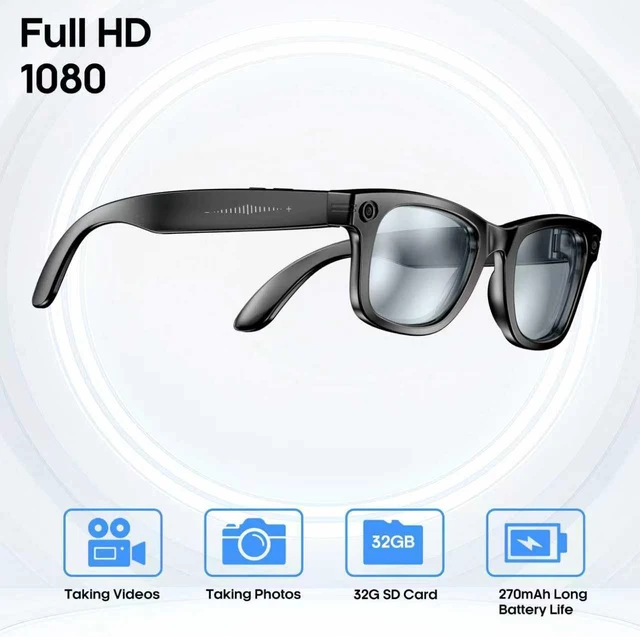 Alt view image 2 of 6 - AI Smart Camera Glasses for Men Women, 4K Photography,1080P HD Video Recording,Real-Time Translation, Open-Ear Audio,Voice Assistant, Lightweight