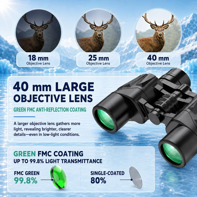 Alt view image 7 of 7 - 6-16x40 Zoom Binoculars for Adults High Powered Alaska Cruise Ship Stargazing Binoculars with Zoom Bird Watching Camping Hiking Travel Concert Long Range Binoculars Waterproof Clear Low Light