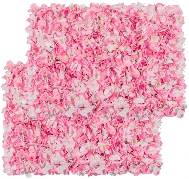 Main image of Flower Wall Panel Set, U'Artliens Artificial Wall Flower Backdrop 24x16 Inch 3D Silk Hydrangea Rose Floral Panel for Photo Background Home Party Wedding Backdrop Decoration (4pcs, Pink)