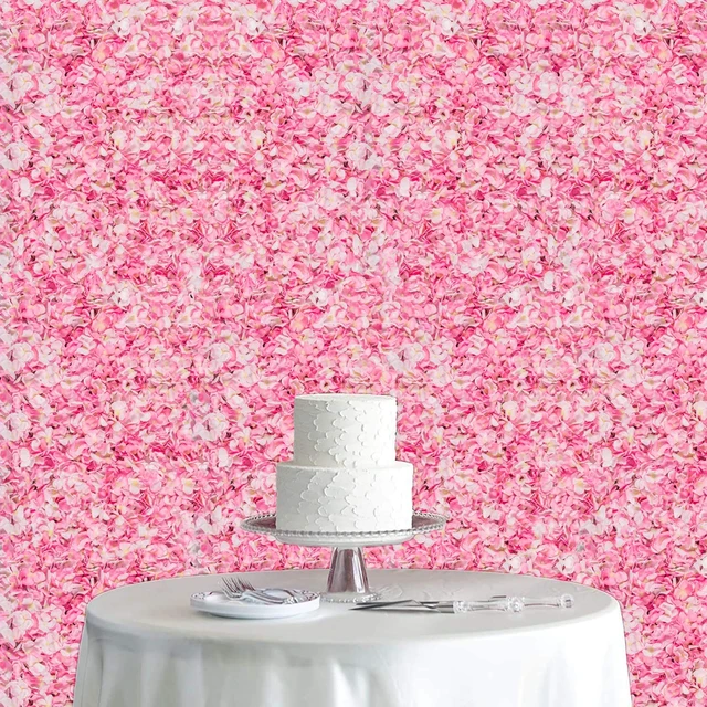 Alt view image 2 of 4 - Flower Wall Panel Set, U'Artliens Artificial Wall Flower Backdrop 24x16 Inch 3D Silk Hydrangea Rose Floral Panel for Photo Background Home Party Wedding Backdrop Decoration (4pcs, Pink)