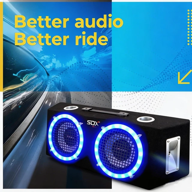 Alt view image 2 of 7 - 8 Inch Speakers LED,2-Way Car Speakers,Door Speaker,Car Audio Tweeters,Speaker System Full Range,400W Max,4 Ohm,Wide Frequency Response,Enhanced Bass,Coaxial,Car Stereo System (8" with LED)