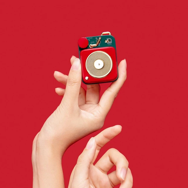 Alt view image 2 of 7 - Mini Bluetooth Speaker, Button Retro Portable Wireless Speaker Small Cute Design with Loud Volume Great Sound, Includes Lanyard & Gift Bag, Perfect for Desk, Room Decor and Vintage Gift