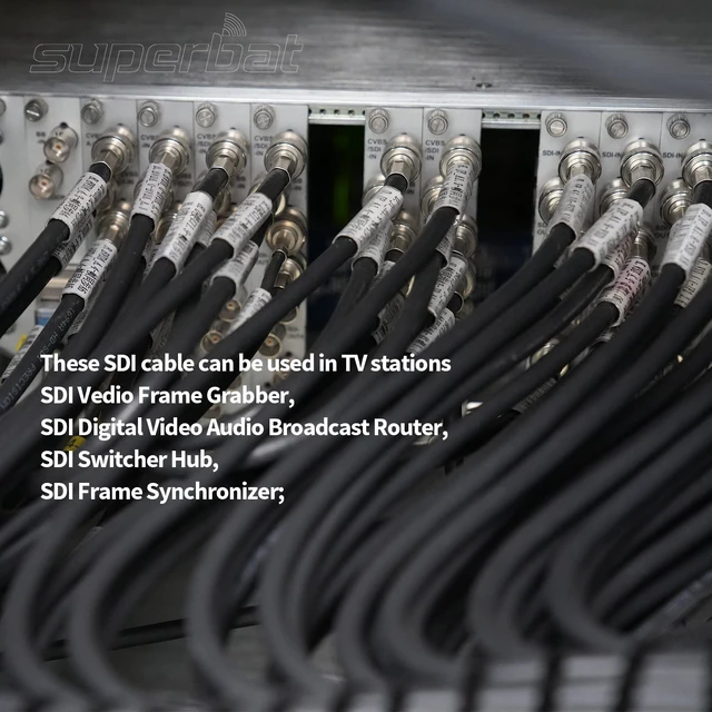 Alt view image 4 of 7 - 3G 6G 12G SDI Cable 50ft 75 Ohm Belden 1694A BNC Male Cable Support HD-SDI/3G-SDI/6G-SDI/4K/8K Video Camera CCTV Broadcast Systems, Precision High-Speed SDI Cord Black
